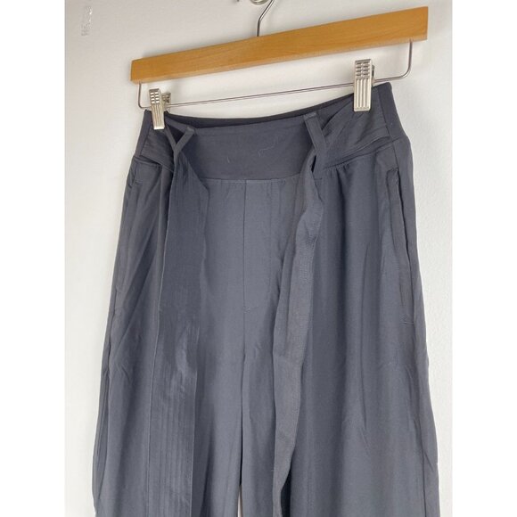 ATHLETA Cardiff Pants Straight Leg High Rise Black Tie Belt Waist Size 4 - Picture 4 of 8